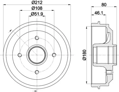 1x MINTEX MBD035 Brake Drum