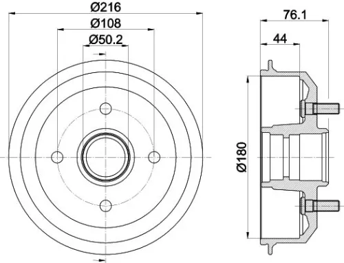 1x MINTEX MBD036 Brake Drum