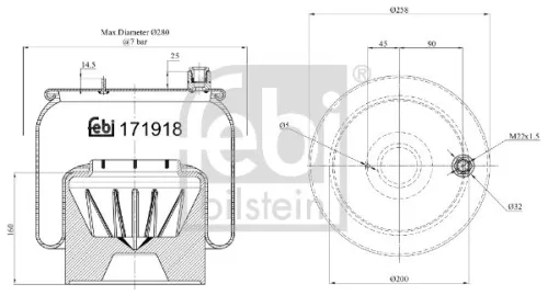 Febi Rear Air Bag Suspension Spring For Mercedes-benz Actros Mp4 / Mp5 Anto