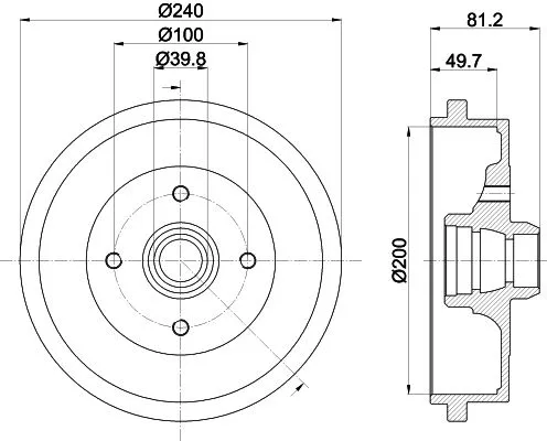 1x MINTEX MBD040 Brake Drum