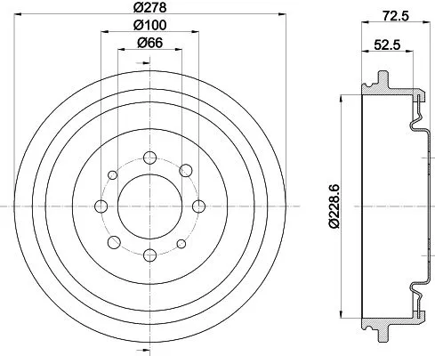 1x MINTEX MBD043 Brake Drum