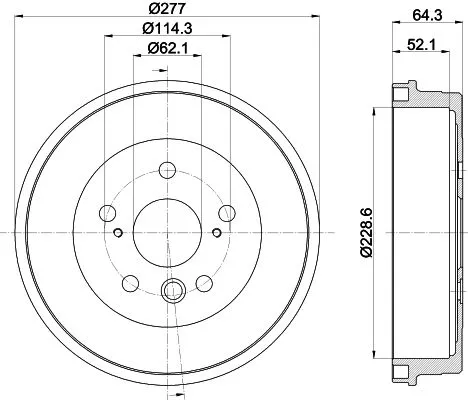 1x MINTEX MBD154 Brake Drum