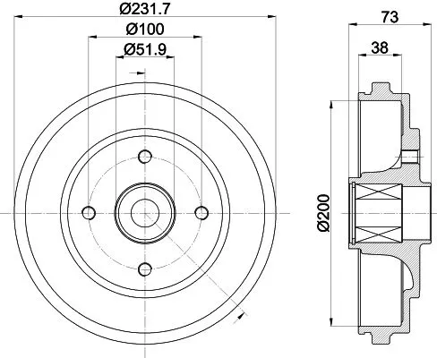 1x MINTEX MBD257 Brake Drum