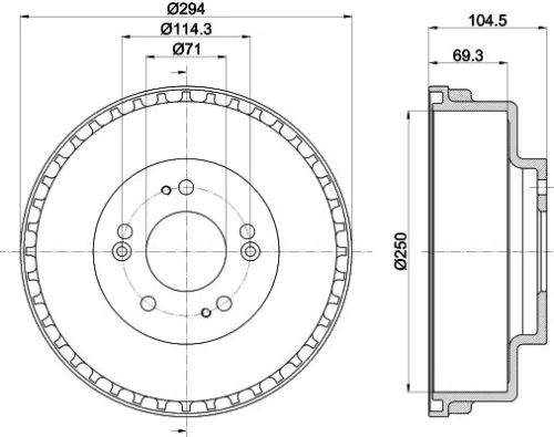 1x MINTEX MBD283 Brake Drum
