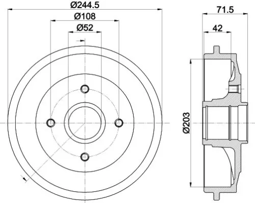 1x MINTEX MBD304 Brake Drum