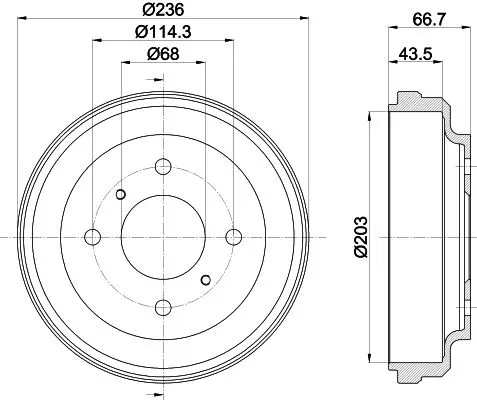 1x MINTEX MBD306 Brake Drum