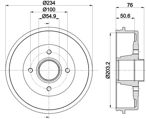 1x MINTEX MBD308 Brake Drum