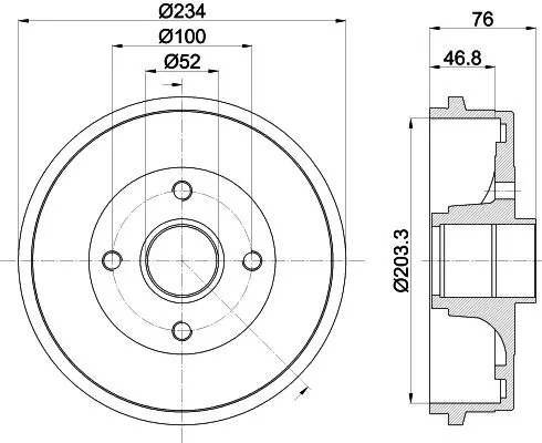 1x MINTEX MBD317 Brake Drum