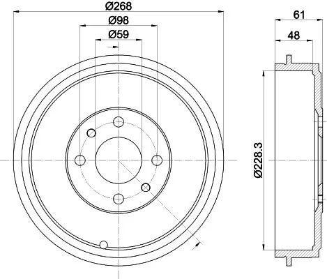1x MINTEX MBD319 Brake Drum