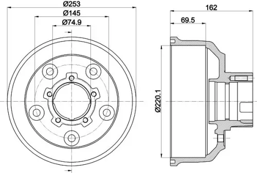 1x MINTEX MBD350 Brake Drum