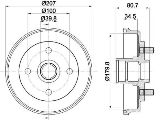 1x MINTEX MBD354 Brake Drum