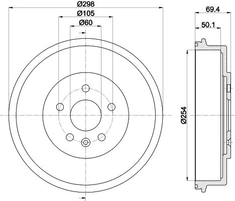 1x MINTEX MBD375 Brake Drum