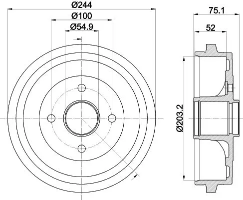 1x MINTEX MBD386 Brake Drum