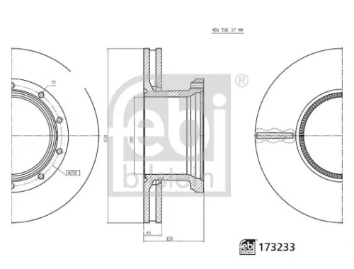 FEBI BILSTEIN FEBI BILSTEIN 173233 2x Febi Rear Vented Brake Disc 
