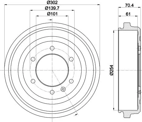 MINTEX MINTEX MBD390 1x MINTEX MBD390 Brake Drum 