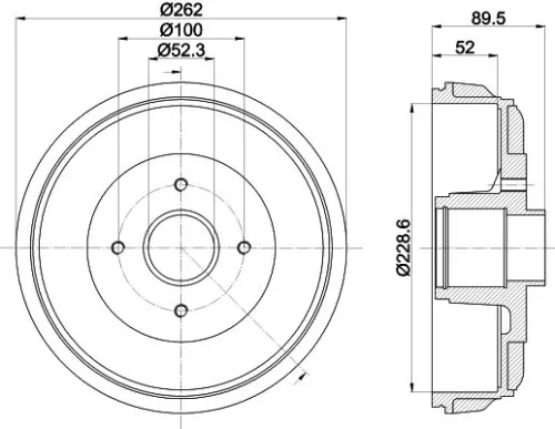 1x MINTEX MBD443 Brake Drum