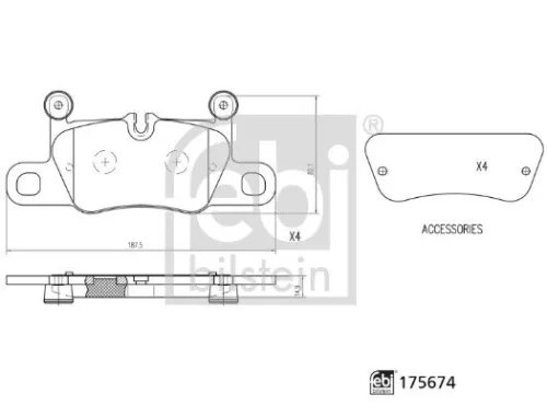 FEBI BILSTEIN FEBI BILSTEIN 175674 Febi Rear Brake Pad Set For Porsche 911 