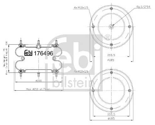 FEBI BILSTEIN FEBI BILSTEIN 176496 Febi Air Bag Suspension Spring 
