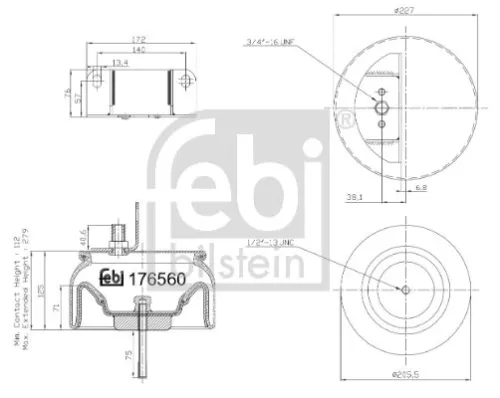FEBI BILSTEIN FEBI BILSTEIN 176560 Febi Rear Air Bag Suspension Spring For Daf Cf 75 Cf 85 Xf 105 