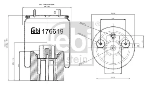 FEBI BILSTEIN FEBI BILSTEIN 176619 Febi Air Bag Suspension Spring 