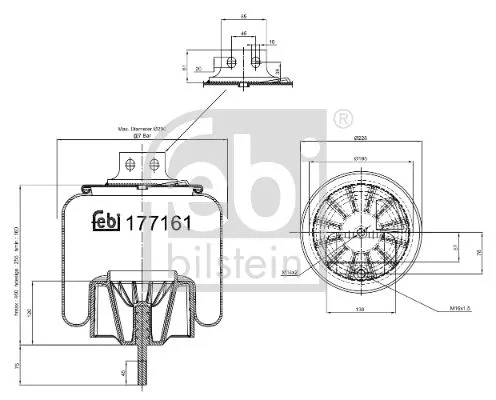 Febi Front Left Air Bag Suspension Spring For Iveco Eurostar Eurotech Mh Eu