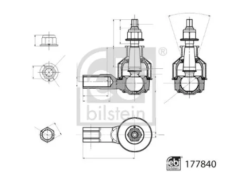 FEBI BILSTEIN FEBI BILSTEIN 177840 Febi Front Left Or Right Tie Rod End For Chevrolet Opel Vauxhall Ant 