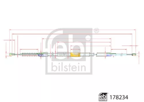 FEBI BILSTEIN FEBI BILSTEIN 178234 Febi Rear Left Or Right HandBrake Cable For Vw Beetle 