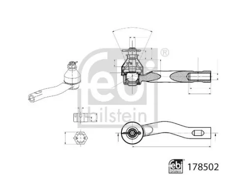 FEBI BILSTEIN FEBI BILSTEIN 178502 Febi Front Right Tie Rod End For Suzuki Toyota Aygo X C-hr Corolla Coro 