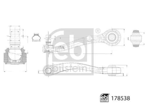 FEBI BILSTEIN FEBI BILSTEIN 178538 Febi Front Left Rear Upper Control / Trailing Arm For Audi A8 