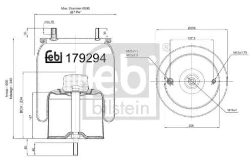 FEBI BILSTEIN FEBI BILSTEIN 179294 Febi Both Sides Left Right Air Bag Suspension Spring 