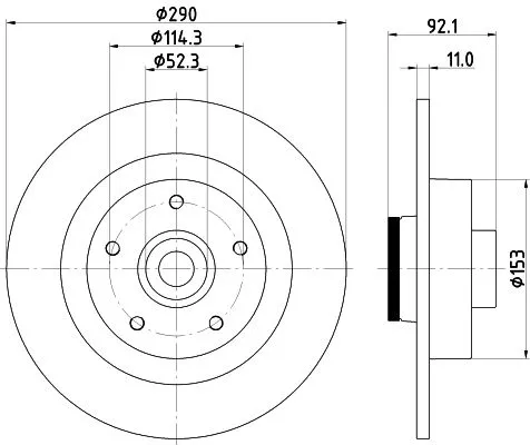 1x MINTEX MDC2512 Brake Disc