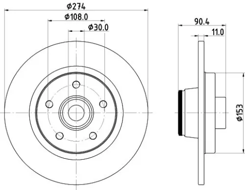 1x  MINTEX Brake Disc MDC2614 274