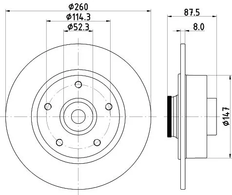 1x MINTEX MDC2839C Brake Disc