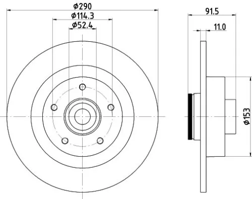 1x MINTEX MDC2965C Brake Disc