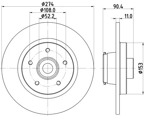 1x  MINTEX Brake Disc MDC3012C 274