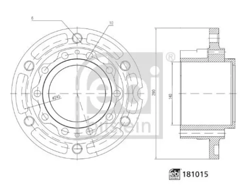 Febi Rear Wheel Hub For Man Foc Tgl