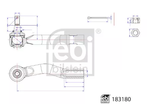 FEBI BILSTEIN FEBI BILSTEIN 183180 Febi Front Right Tie Rod End For Lexus Toyota C-hr Corolla Corolla Cros 