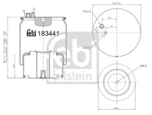 FEBI BILSTEIN FEBI BILSTEIN 183441 Febi Rear Left Or Right Air Bag Suspension Spring For Erf Man Ect Tga Tgm 