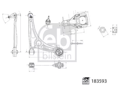 Febi Lower Front Right Control / Trailing Arm For Hyundai Kia Ioniq Ioniq 6 Kona