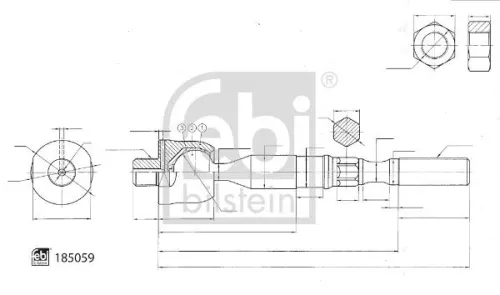 FEBI BILSTEIN FEBI BILSTEIN 185059 Febi Front Left Or Right Inner Tie Rod For Nissan Cabstar Nt400 Cabs 