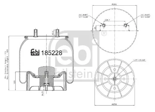FEBI BILSTEIN FEBI BILSTEIN 185228 Febi Rear Air Bag Suspension Spring 