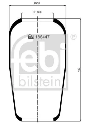 FEBI BILSTEIN FEBI BILSTEIN 186447 Febi Air Bag Suspension Spring For Erf Man Neoplan Centroliner Cityliner E2 