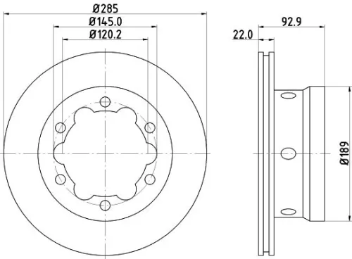 1x  MINTEX Brake Disc MDC1079 285