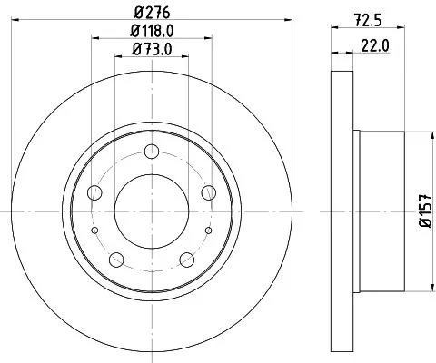 1x MINTEX MDC1438 Brake Disc