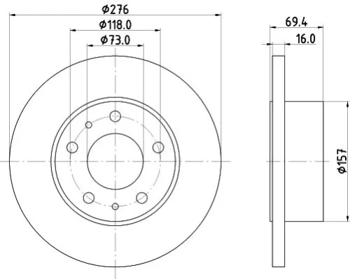 1x  MINTEX Brake Disc MDC1439 276
