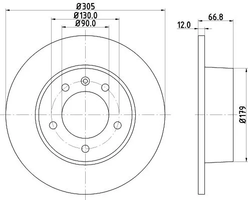 1x MINTEX MDC1539C Brake Disc