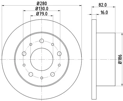 1x MINTEX MDC1686 Brake Disc