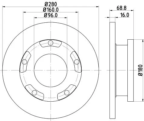 1x MINTEX MDC1808C Brake Disc