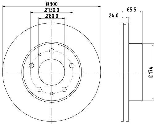 1x  MINTEX Brake Disc MDC1978 300