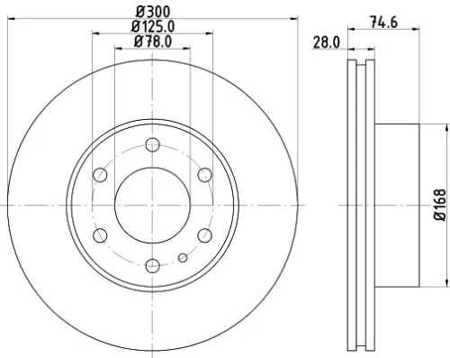 1x MINTEX MDC2009 Brake Disc